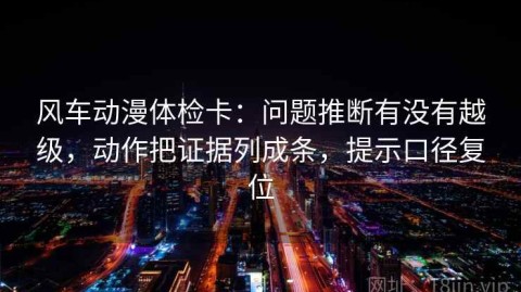 风车动漫体检卡：问题推断有没有越级，动作把证据列成条，提示口径复位