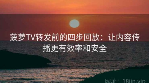 菠萝TV转发前的四步回放：让内容传播更有效率和安全