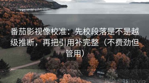 番茄影视像校准：先校段落是不是越级推断，再把引用补完整（不费劲但管用）