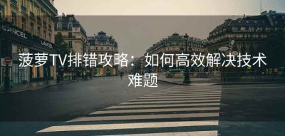 菠萝TV排错攻略：如何高效解决技术难题