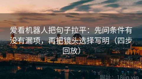 爱看机器人把句子拉平：先问条件有没有漏项，再把镜头选择写明（四步回放）