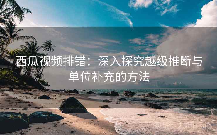 西瓜视频排错：深入探究越级推断与单位补充的方法